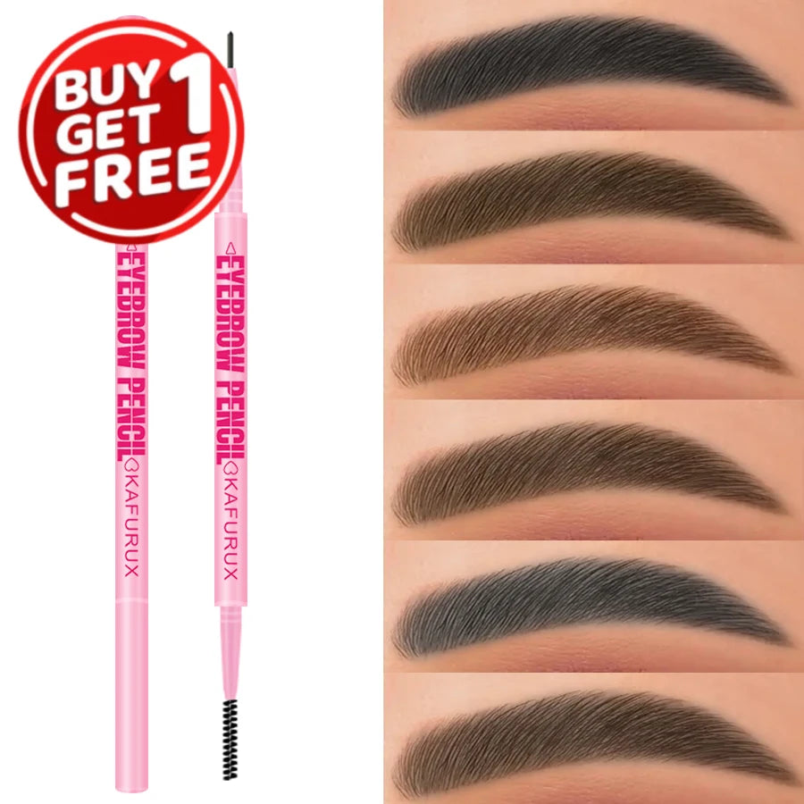 6 Colors Ultra-fine Double Headed Eyebrow Pencil Waterproof Qme