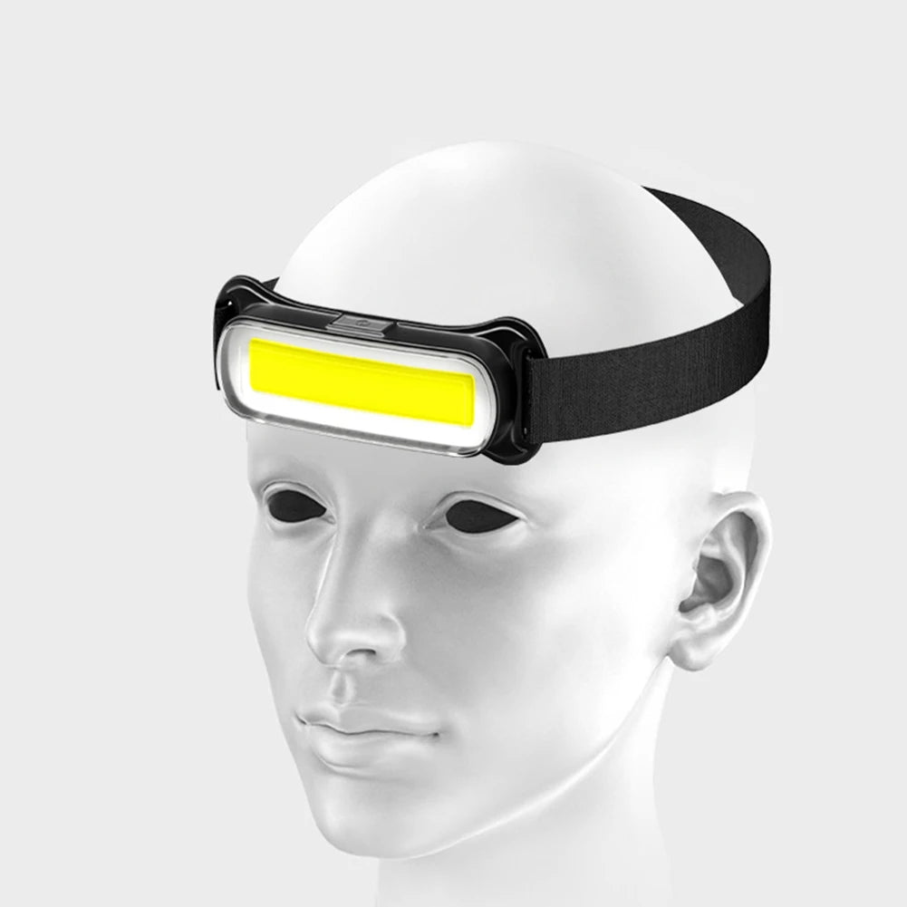 USB Rechargeable LED Headlamp 3 Modes Flashlight Waterproof Head Light Adjustable Headband for Camping Fishing Running Biking Qme