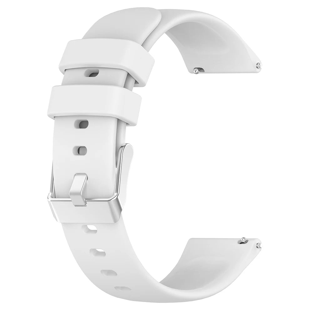20mm Silicone Strap for Huami Amazfit GTS 4/2 Mini GTS 3 2e Smart Watch Band for Amazfit Bip 3 Pro/Bip 3/ Bip U/Bip Lite Qme White
