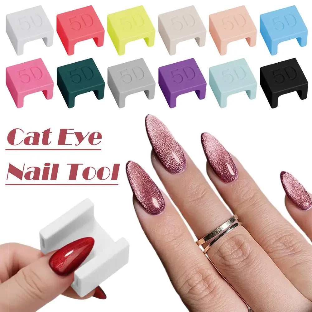 Cat Eye Magnet Nail French Tip Art Beginner-friendly Gel Polish DIY Qme