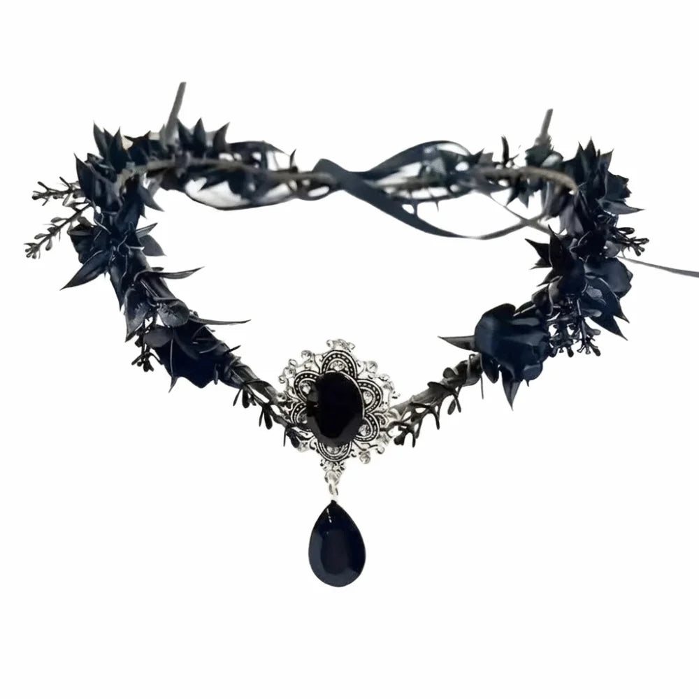 Flower Vine Elven Crown Fantasy Diadem Elf Tiara Simulate Tree Leaves Qme Style C