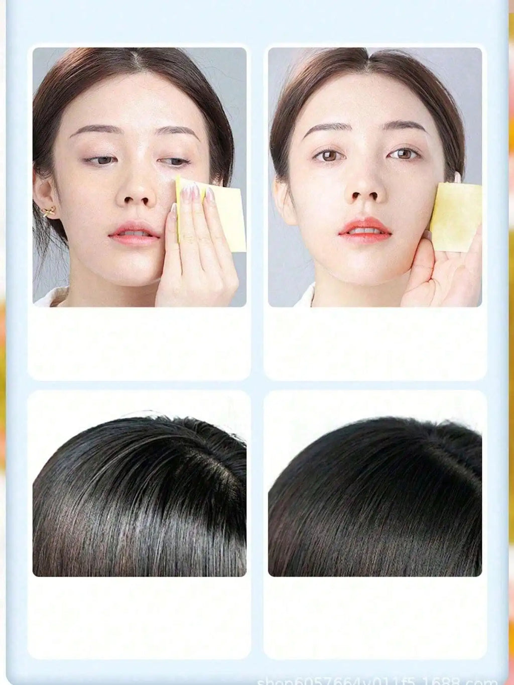 100 Sheets Bamboo Charcoal Oil Control Film Powder Puff Mirror Qme