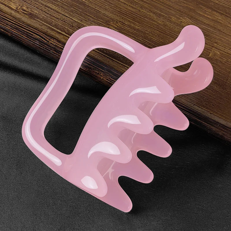 Pink Resin Massage ToolEasing Muscle Tension And Promoting Lymatic Flow, Suitable for The Neck, Shoulders, Back, Waist, And Legs Qme