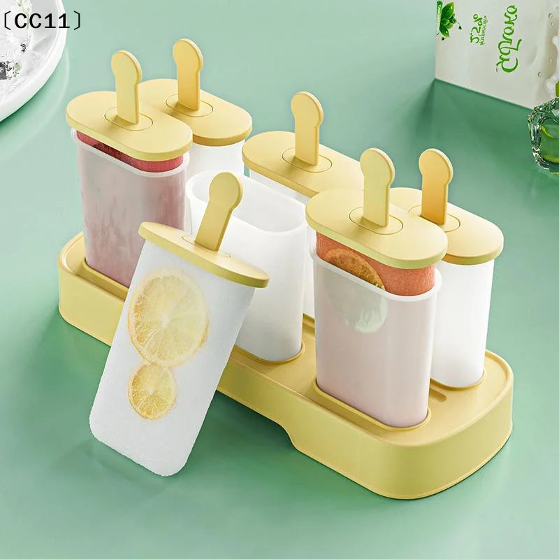 6 Popsicle Molds Ice Maker Reusable Mold Easy-release Homemade Cream Qme