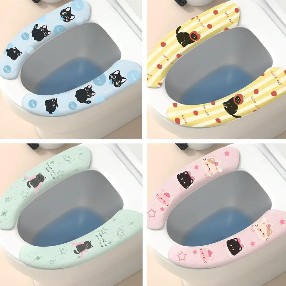 Portable Toilet Seat Cushions Sticky Lid Cover Pads Washable Tank Qme