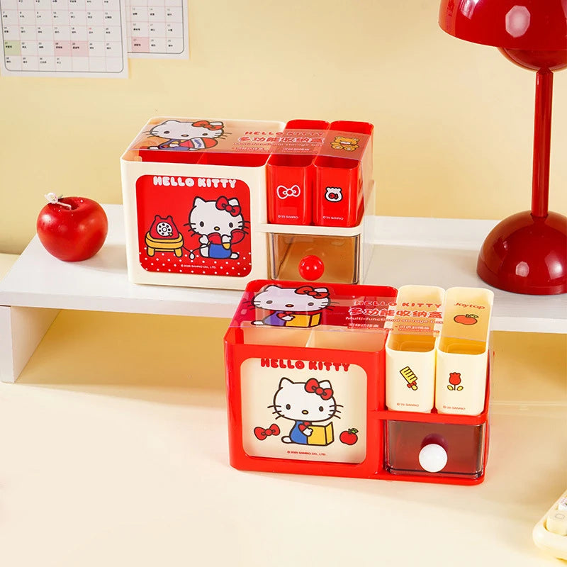 Hello Kitty Multifunctional Stationery Pencil Holder Simple and Cute Storage Box for Students' Desks Qme