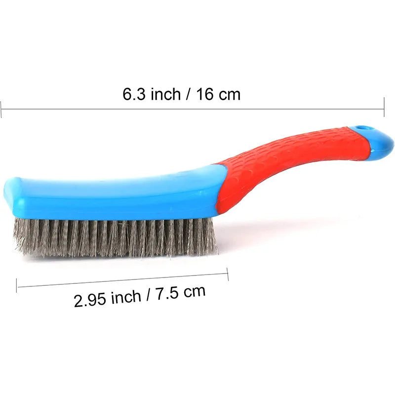 Heavy Duty Stainless Steel Wire Brush Comfortable Plastic Handle Qme
