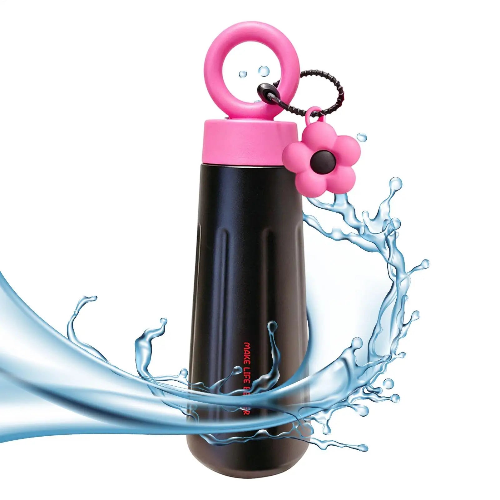 Metal Water Bottle Leakproof Stainless Steel Tumbler Cute Coffee Cup Qme
