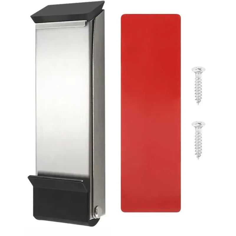 Heavy Duty Metal Door Stopper Windproof Anti-collision Rubber Base Qme Silvery