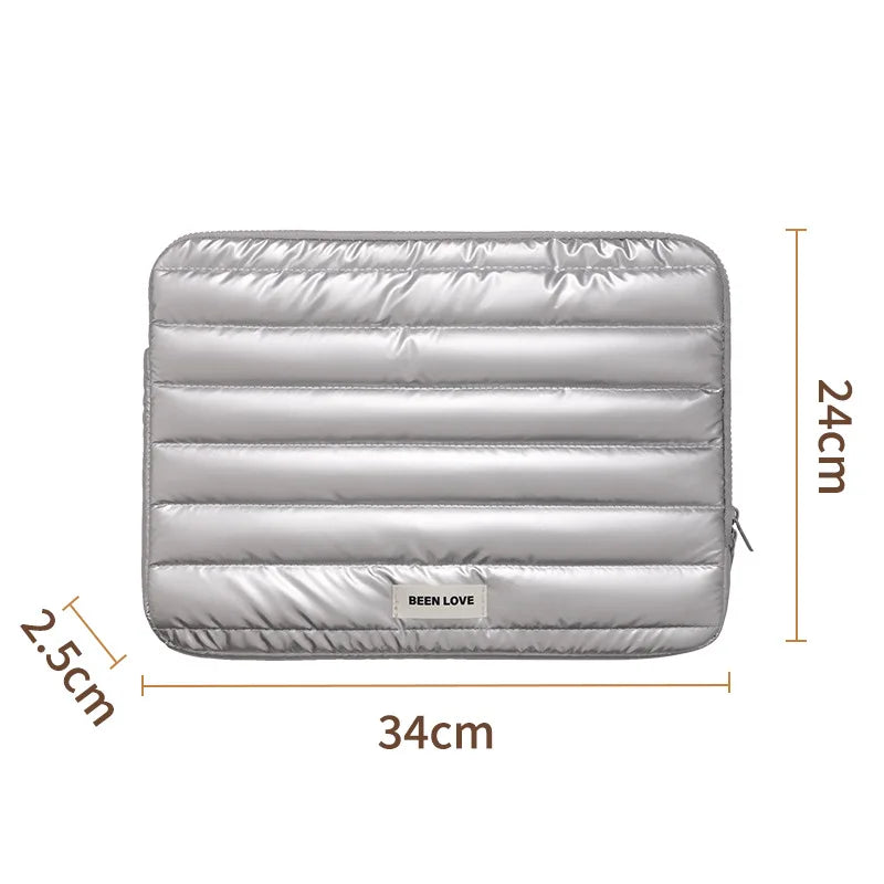 A 13.3/14 inch fluffy laptop case, suitable for MacBook Air iPad Pro and Huawei iPad laptop cases, fashionable laptop soft cases Qme Silver13.3Inch