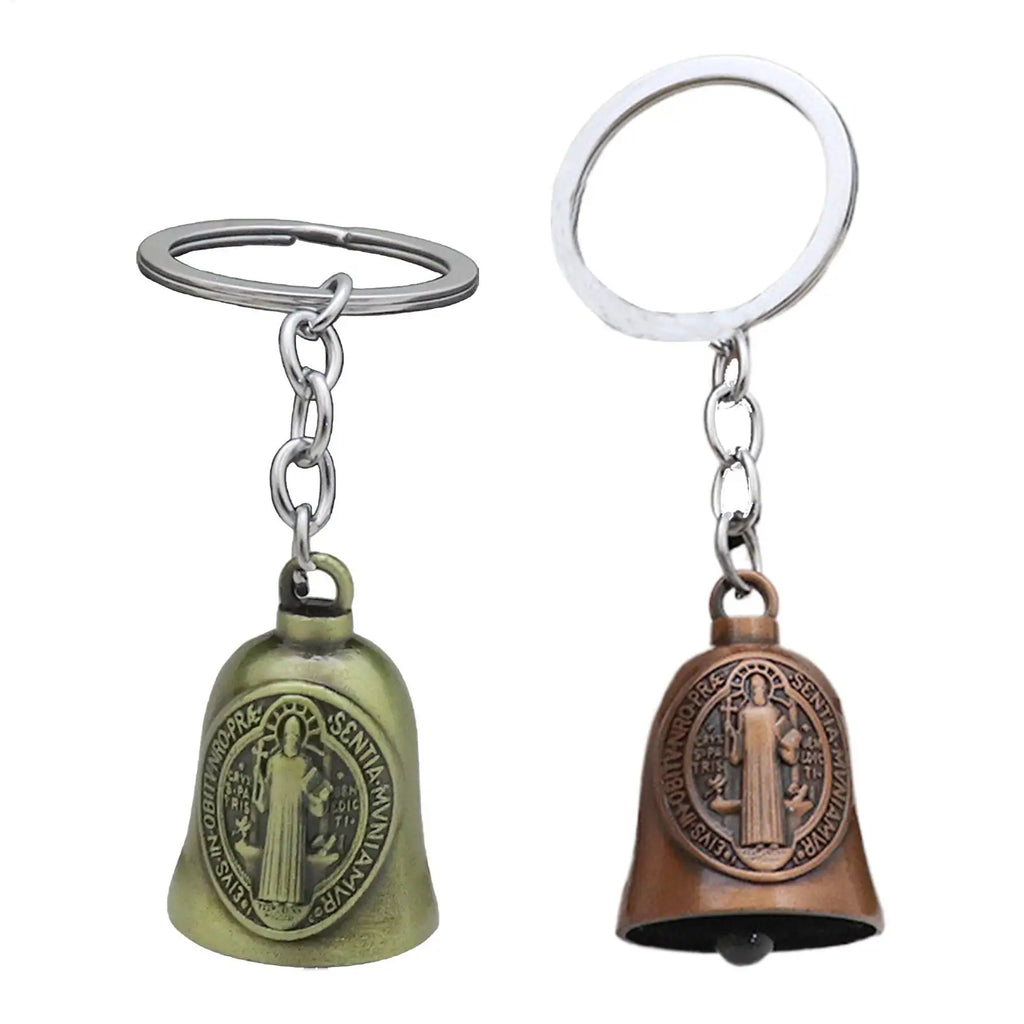 1PCS Motorcycle Bell Good Luck Jesus Bell Creative Motorcycle Bell Accessories For Good Luck Retro Riding Luck Key Chain Bell Qme