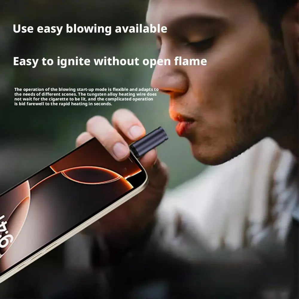NEW Electric Lighter Type C Cable Lighter For IPhones 15 16 Tablets Safety Switch Windproof With Rechargeable Flameless Igniter Qme