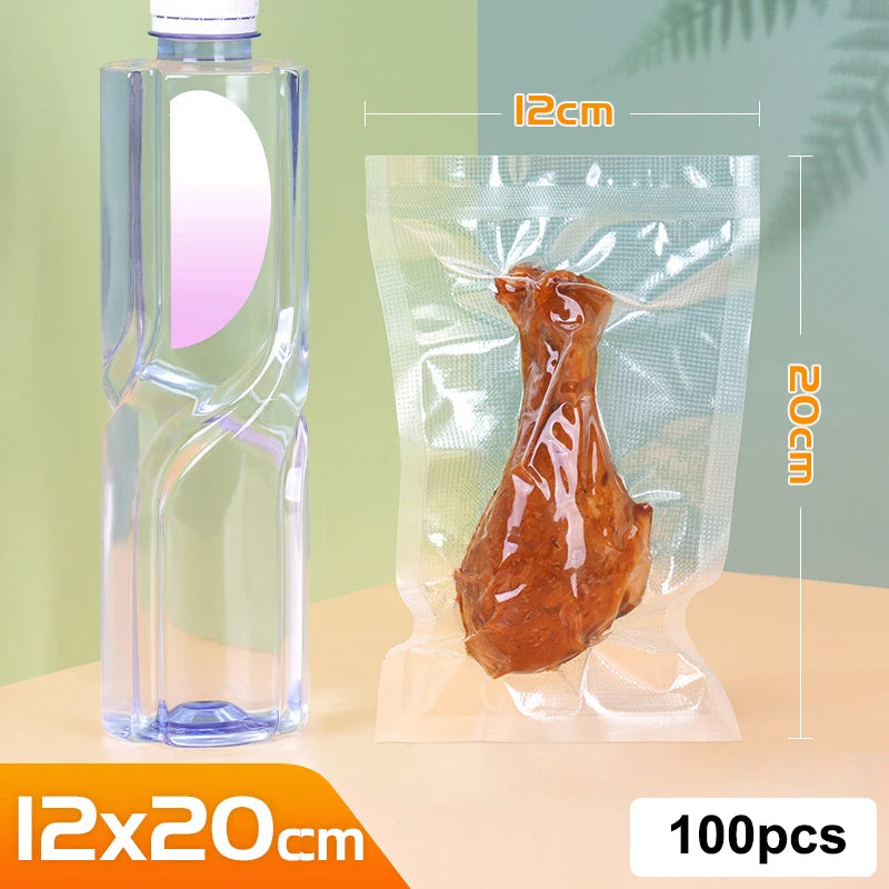 Storage Vacuum Packaging Bags Food Packing Bag Kitchen Sealer Thick Qme 12x20cm