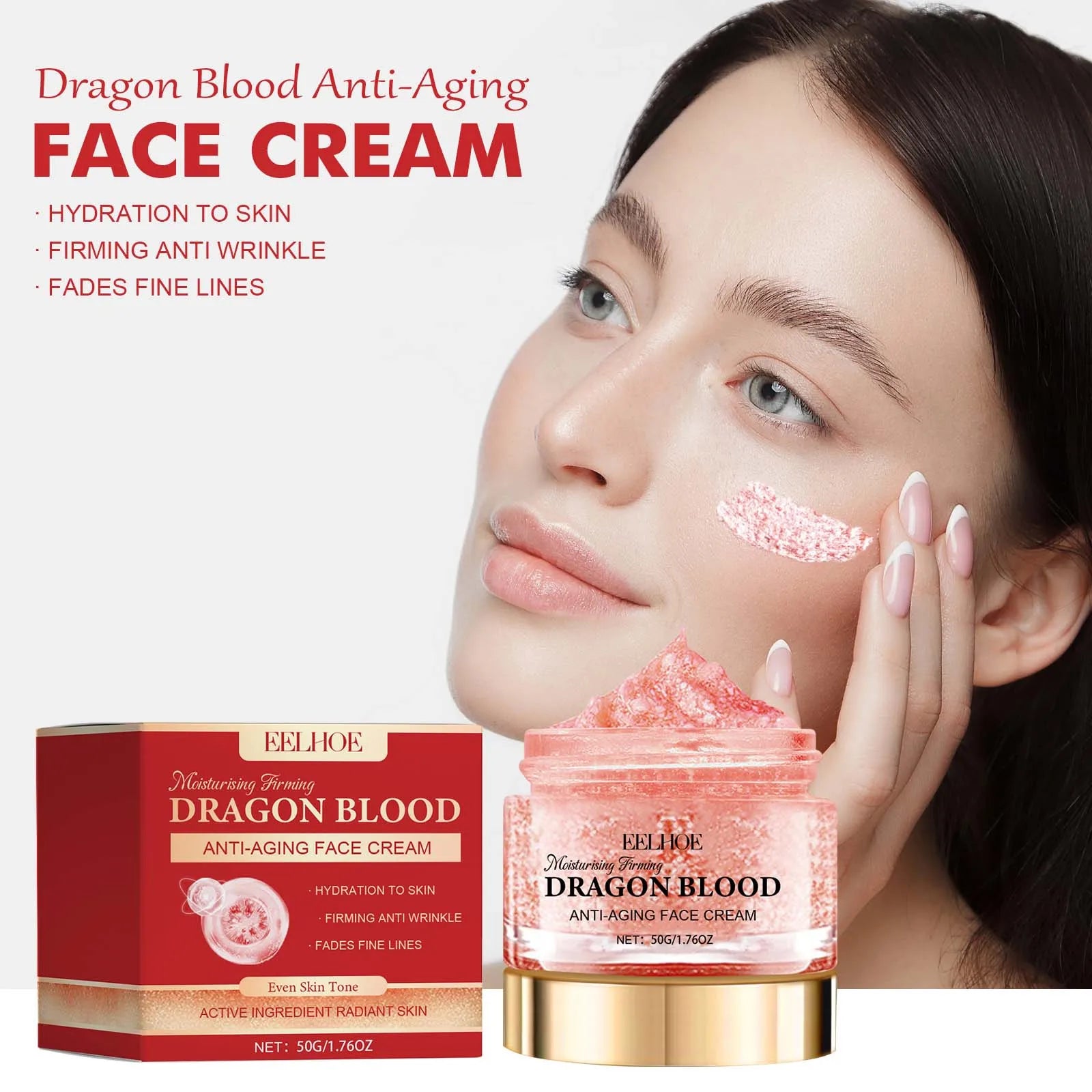 Dragon Blood Face Cream Fade Fine Lines Pore Shrinking Facial Rejuvenation Nourishing Brightening Firming Moisturizing Cream Qme
