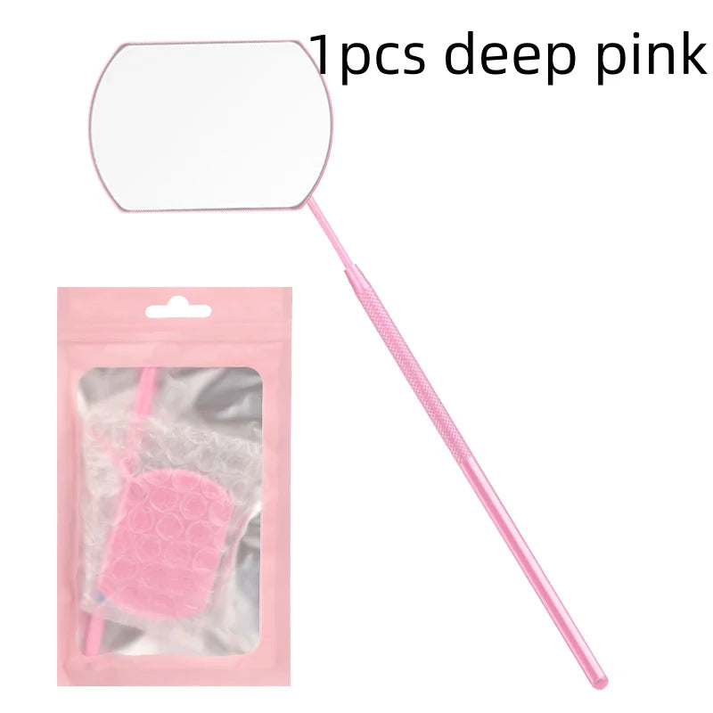 Eyelash Extension Mirror Detachable Stainless Steel Lash Lifting Makeup Mirror Beauty Tool Accessories Supplies Qme 1pcs deep pink