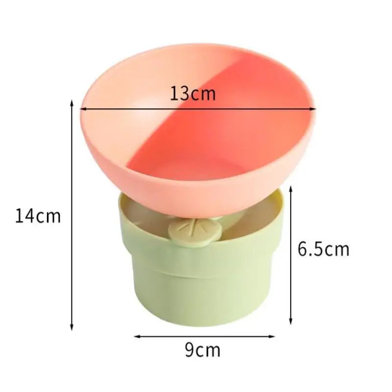 Food Container Feeder Dish Bowl Pet Supplies Cat Dog Flower Footed Qme