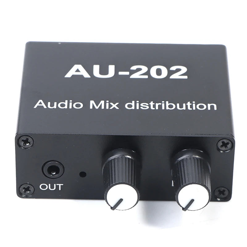 Stereo Mixer Audio Distributor Headphone External Power Volume Qme