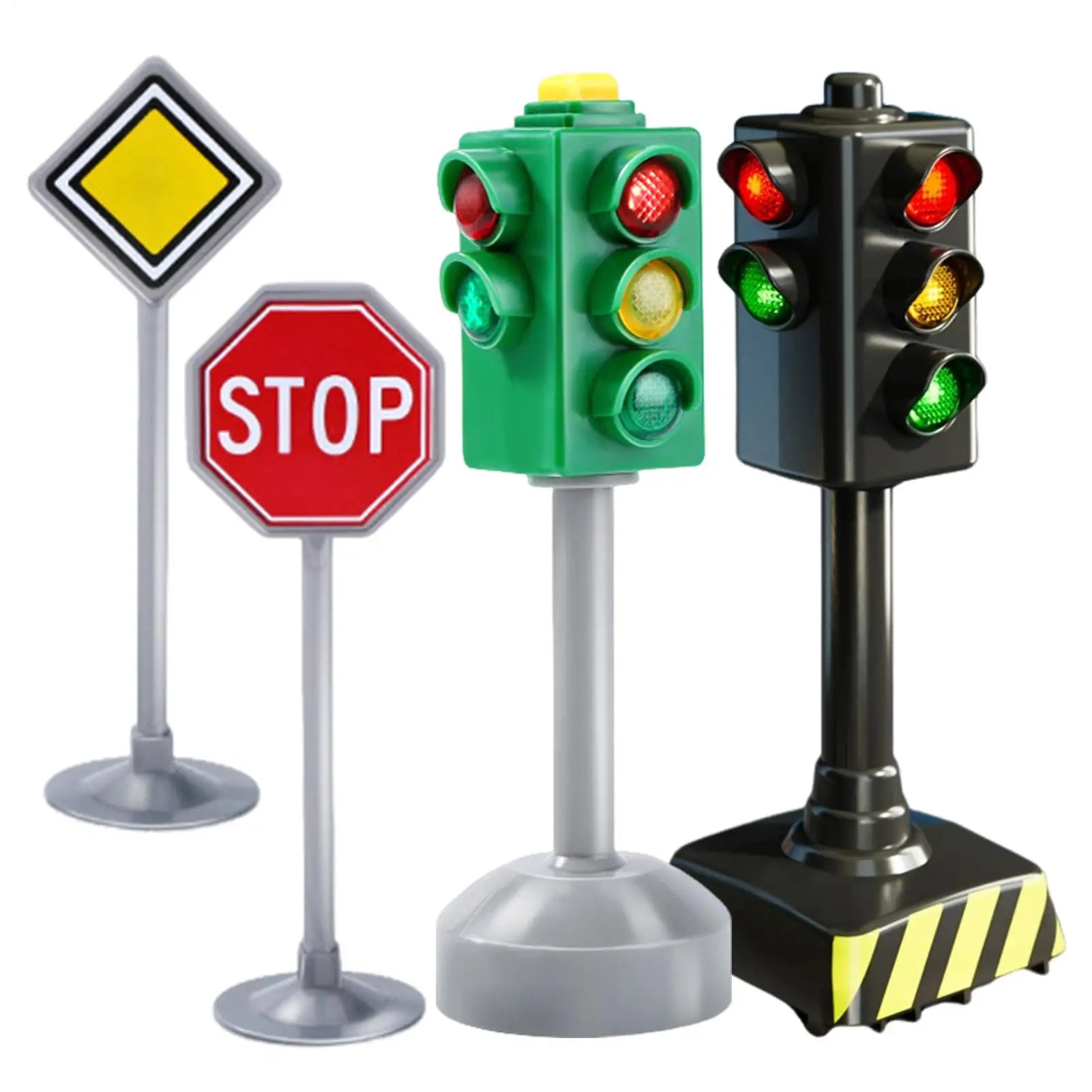 Traffic Light Toys for Kids Small Traffic Light Signs with Lights and Sounds Stop Light Model Safety Traffic Indicator Qme