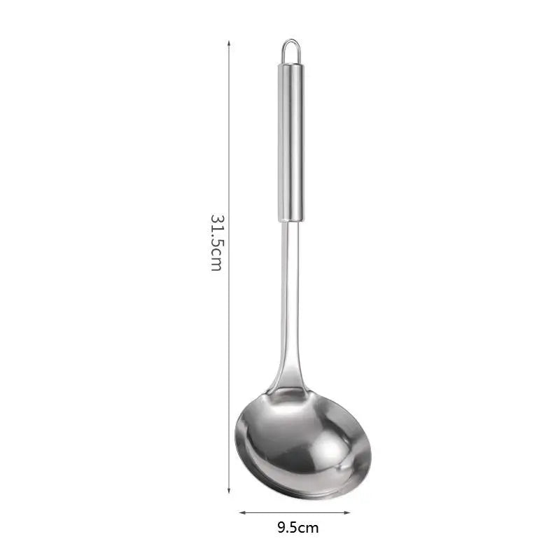 Stainless Steel Turner Long Handle Slotted Shovel Non-stick Steak Qme A2