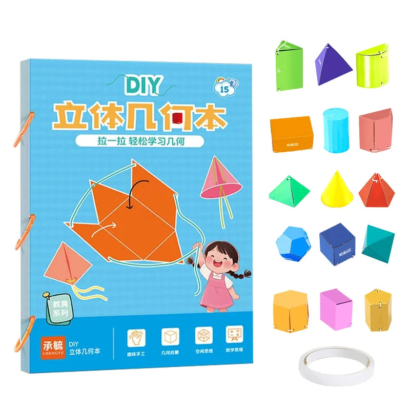 3D Geometry Learning Book Braided Rope Design Pull String Teach Qme 15-Model