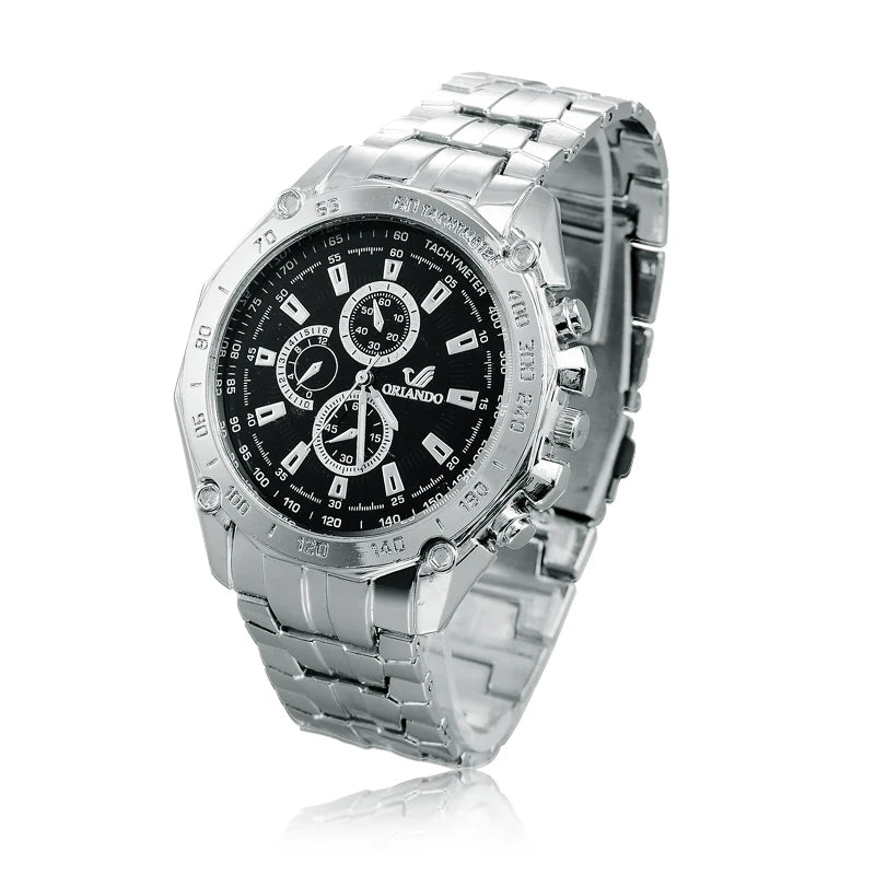 Reloj Hombre Masculino Men's Fashion Business Watch Men Luxury Stainless Steel Mens Quartz Watch Man Sport Wristwatch Male Clock Qme