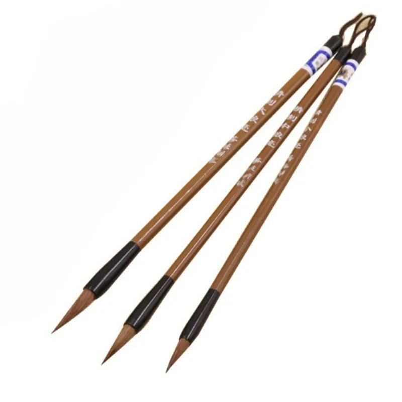 3Pcs Enlightenment Brush Calligraphy Practice Brush Student Practice Brush Beginner Calligraphy Brush Painting Stationery Qme Brown brush