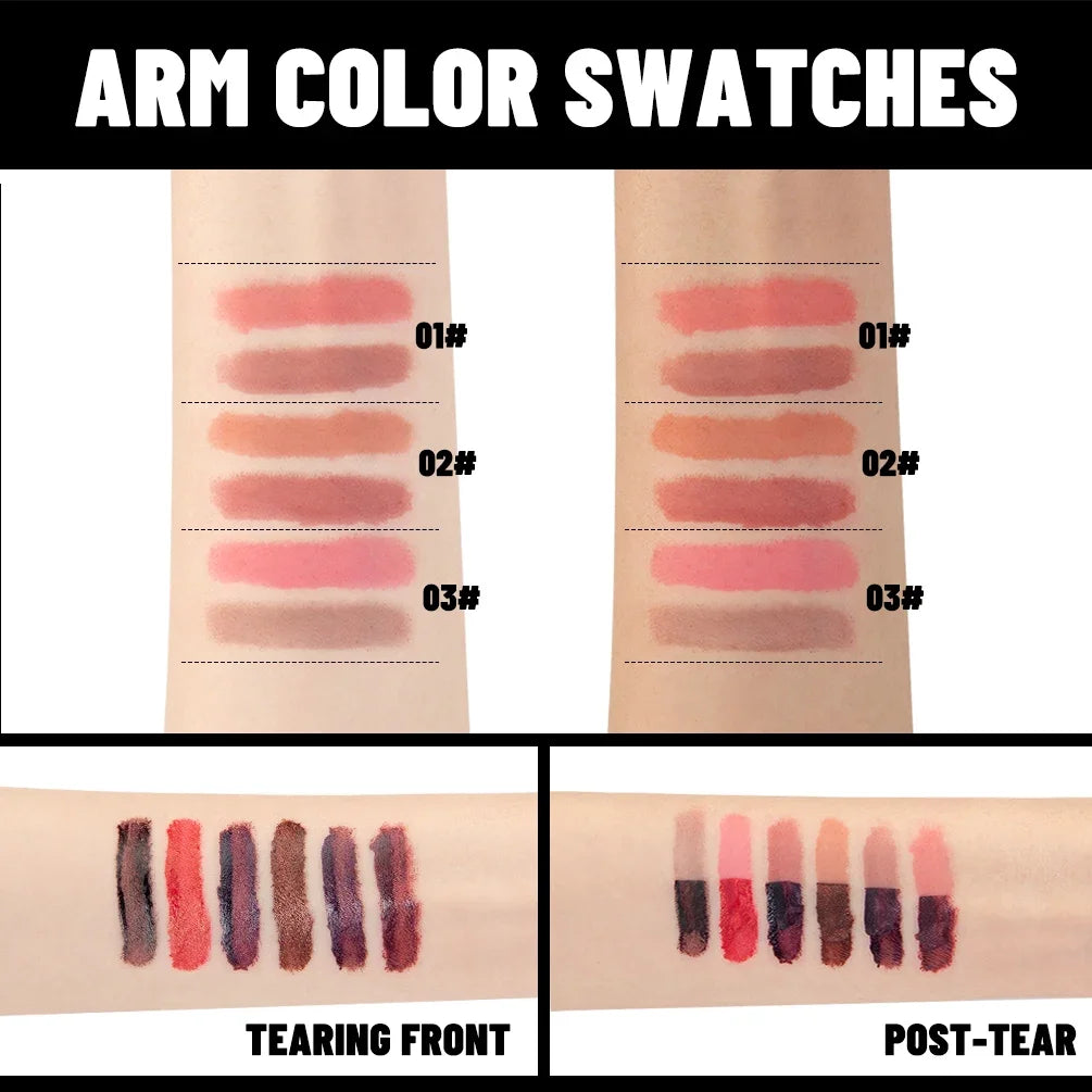 QIBEST Double Headed Lipliner Peel Off Tattoo Lipgloss Lasting Matte Lip Tint Brown Contour Tear-off Lip Stain 2 In 1 Stick Qme
