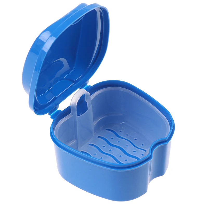 Denture Bath Storage Box Dental False Teeth Organizer Hanging Net Qme