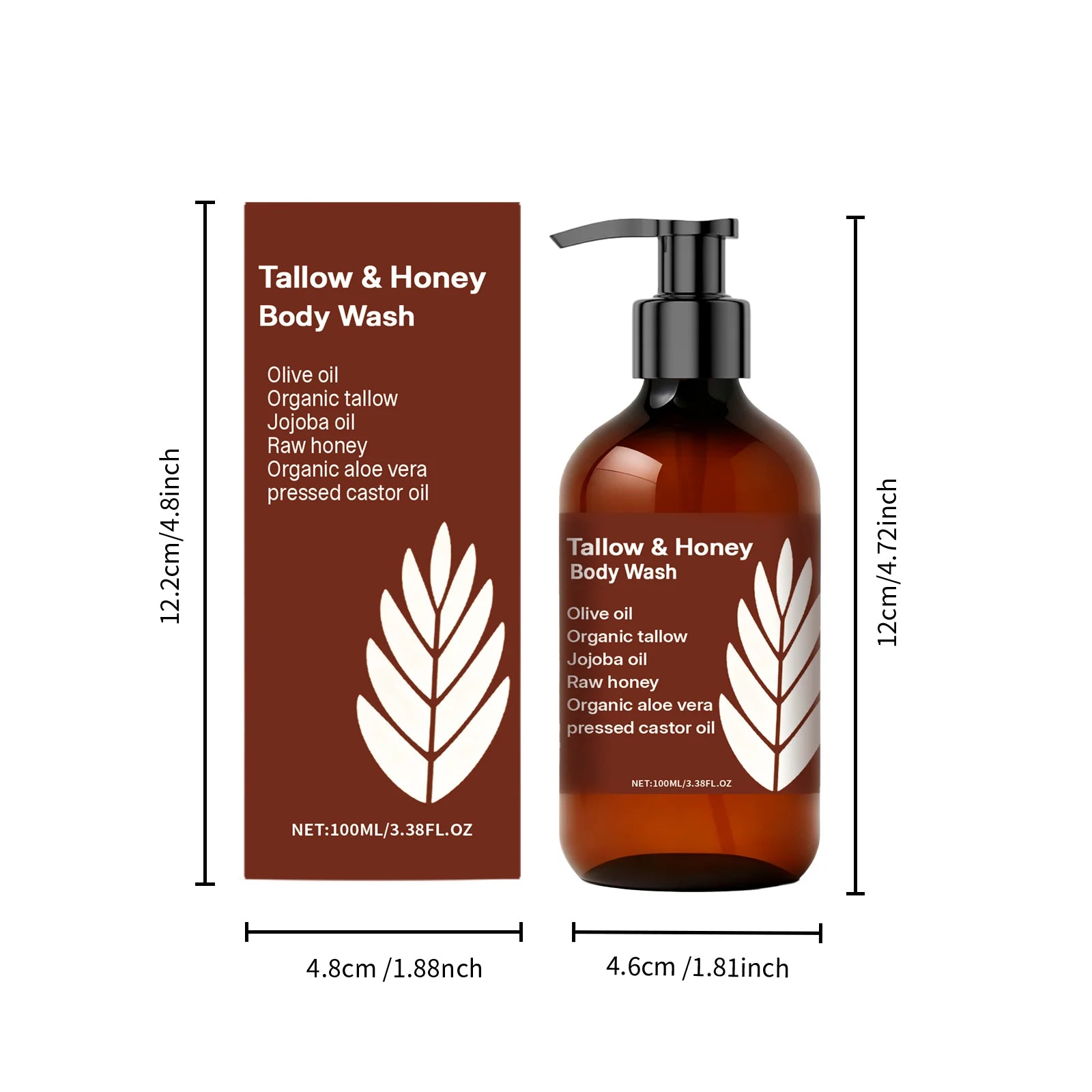 Tallow Honey Body Wash Gentle Cleansing Shower Gel Moisturizing Refreshing Smoothing Brightening Remove Dirt Hydrating Shower Ge Qme 100ml Boxed Moisturizing