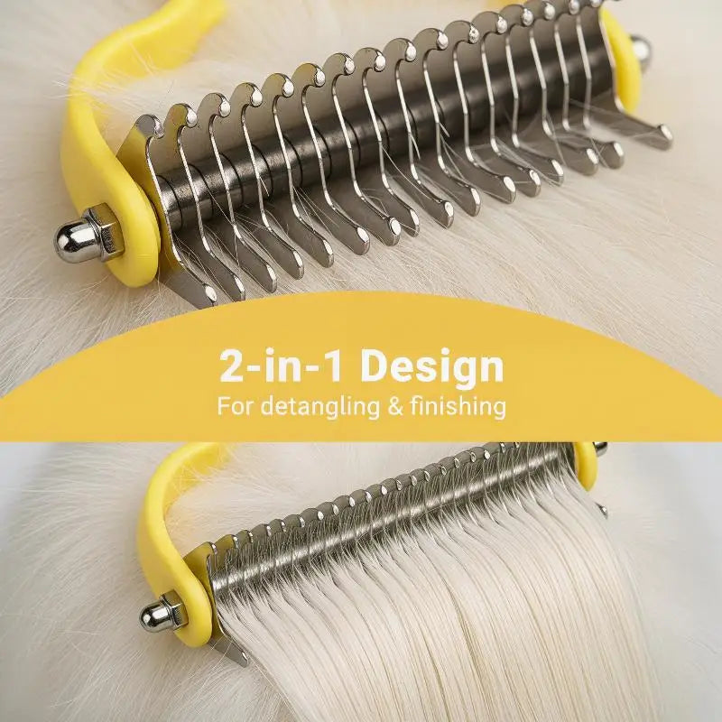 Pet Knot Removing Comb Double Sided Stainless Steel Hair Remover Dog Qme