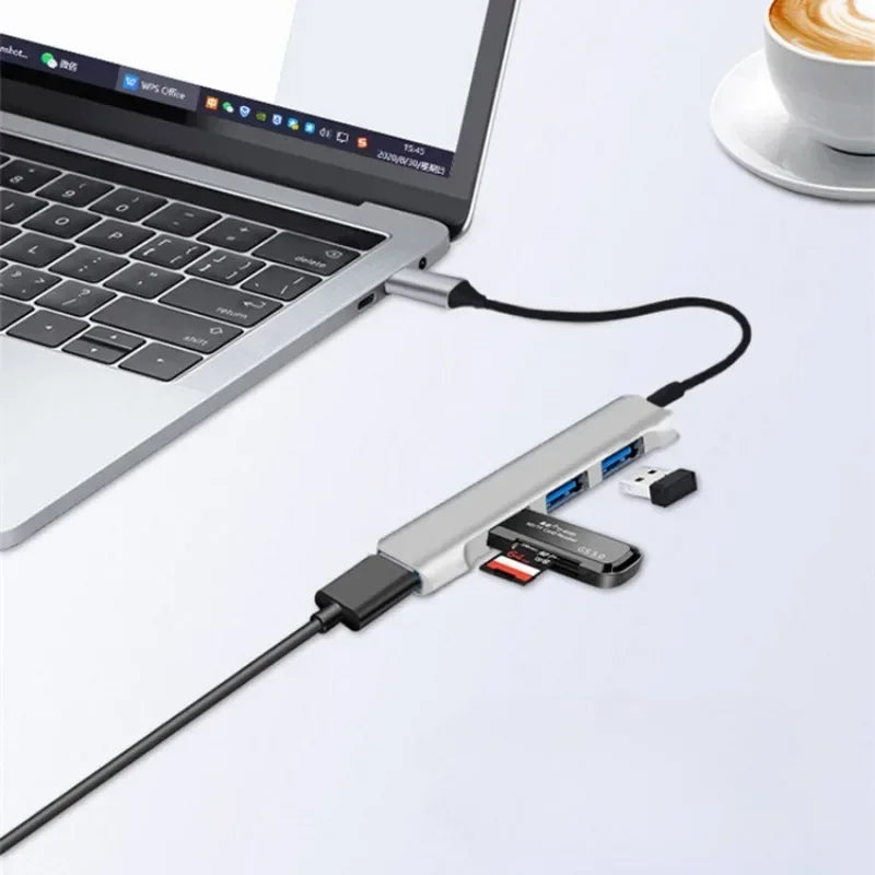 2pcs USB/C HUB 3.0 Type-C 3.1 4 Port Multi Splitter Adapter OTG USB for Macbook Pro 13 15 Air M1 Pro for HUAWEI PC Accessories Qme