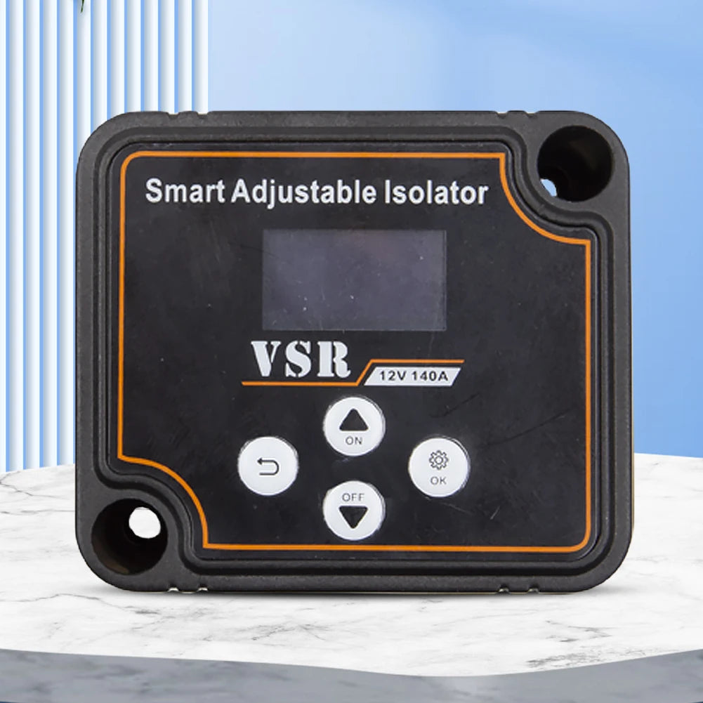 12V 140A VSR Car Relay LCD Display Smart Dual Battery Smart Isolator Voltage Setting VSR for RV Marine Car Vehicle Truck Caravan Qme Default Title