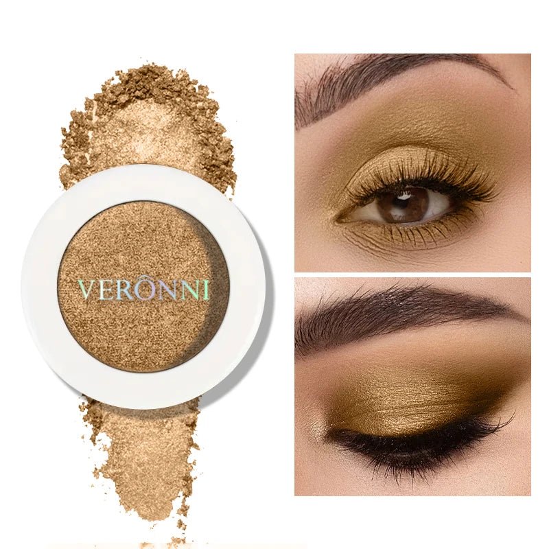 VERONNI Single Eyeshadow Matte Shimmer Glitter Pigment Waterproof Qme 122