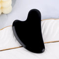 Rose Quartz Gua Sha Stone Facial Body Massage Tool Use Face Neck Back Qme Black