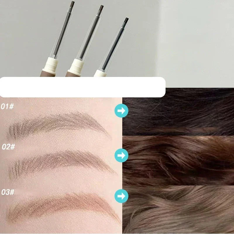 1PC Waterproof Double-Ended Eyebrow Pencil Ultra Fine Eyebrow Pencil Sweat-proof Long Lasting Professional Eye Makeup Cosmetics Qme