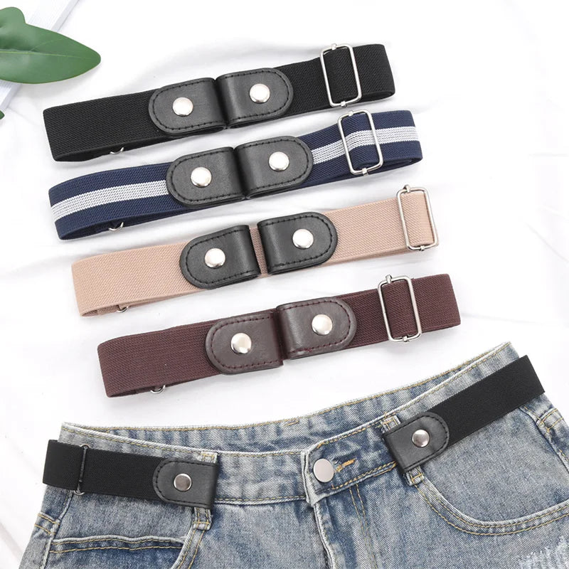 Adjustable Buckle-Free Belt for Women Girls Jeans Pants Dress No Buckle Stretch Elastic Waist Belt, No Bulge, No Hassle Belts Qme