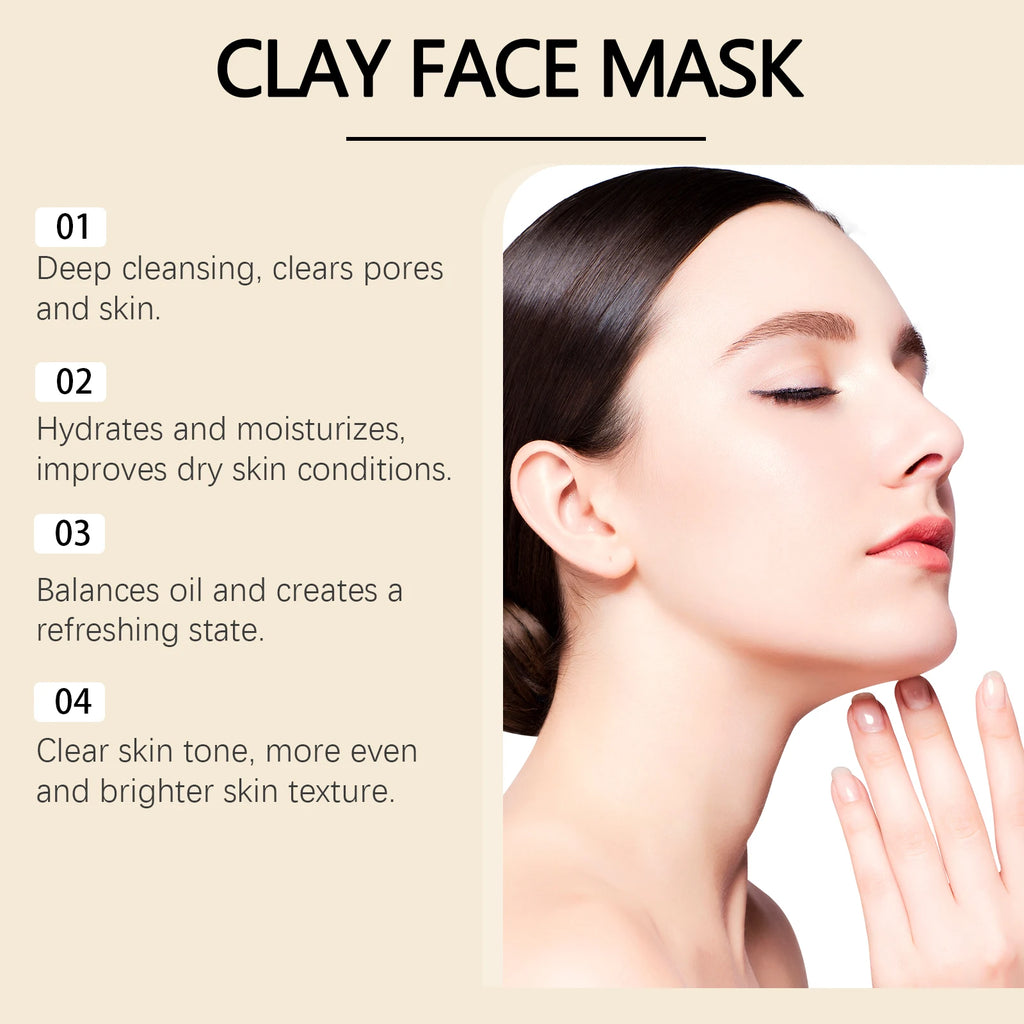 Vitamin C Turmeric Clay Mask Deep Cleansing Hydrating Pore Purifying Fade Dark Spots Acne Even Skin Tone Tightens Skin Care Qme