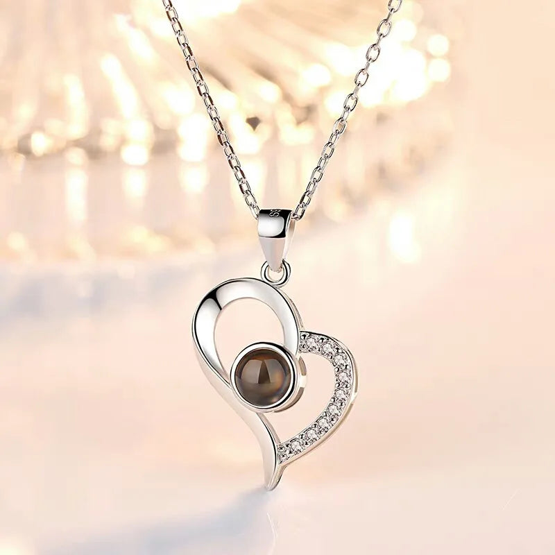 Simple Cutout Heart Collar Necklace Chic Love Designed Neck Pendant Qme