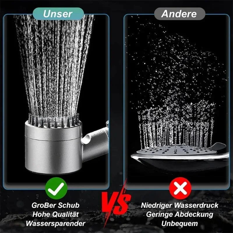 Handheld Shower Head with ON/OFF Switch 3 Modes High Pressure Water Saving Filter Powerful Massage Spa for Bathroom Qme