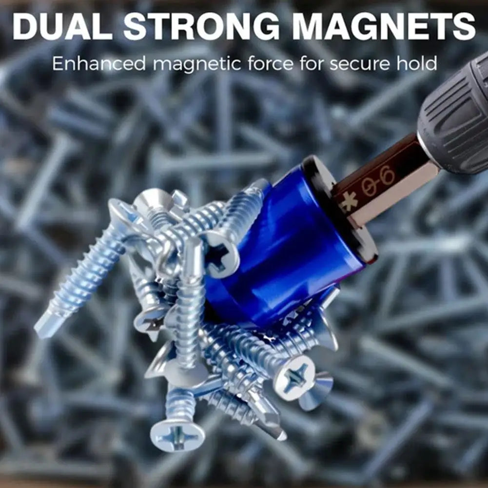3-in-1 Screwdriver Head Magnetic Ring,Strong Magnetic Screw Ring,6.35 mm Magnetic Screw Ring Bit for Hex Screwdriver Qme