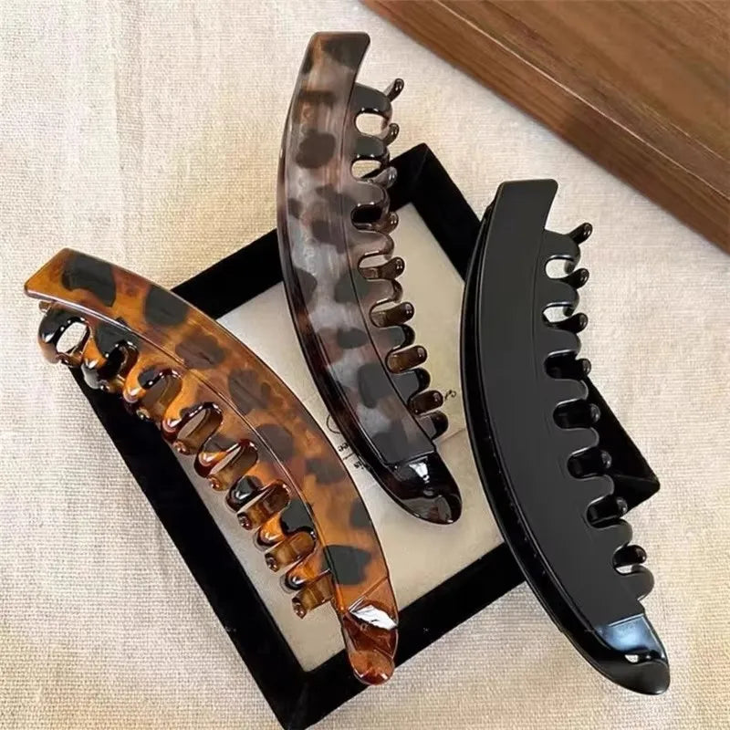 Tortoiseshell Banana Hair Clip Fish Shaped Hairpin For Women Hair Accessories Hairgrips Twist Clamp Ponytail Barrettes Headwear Qme