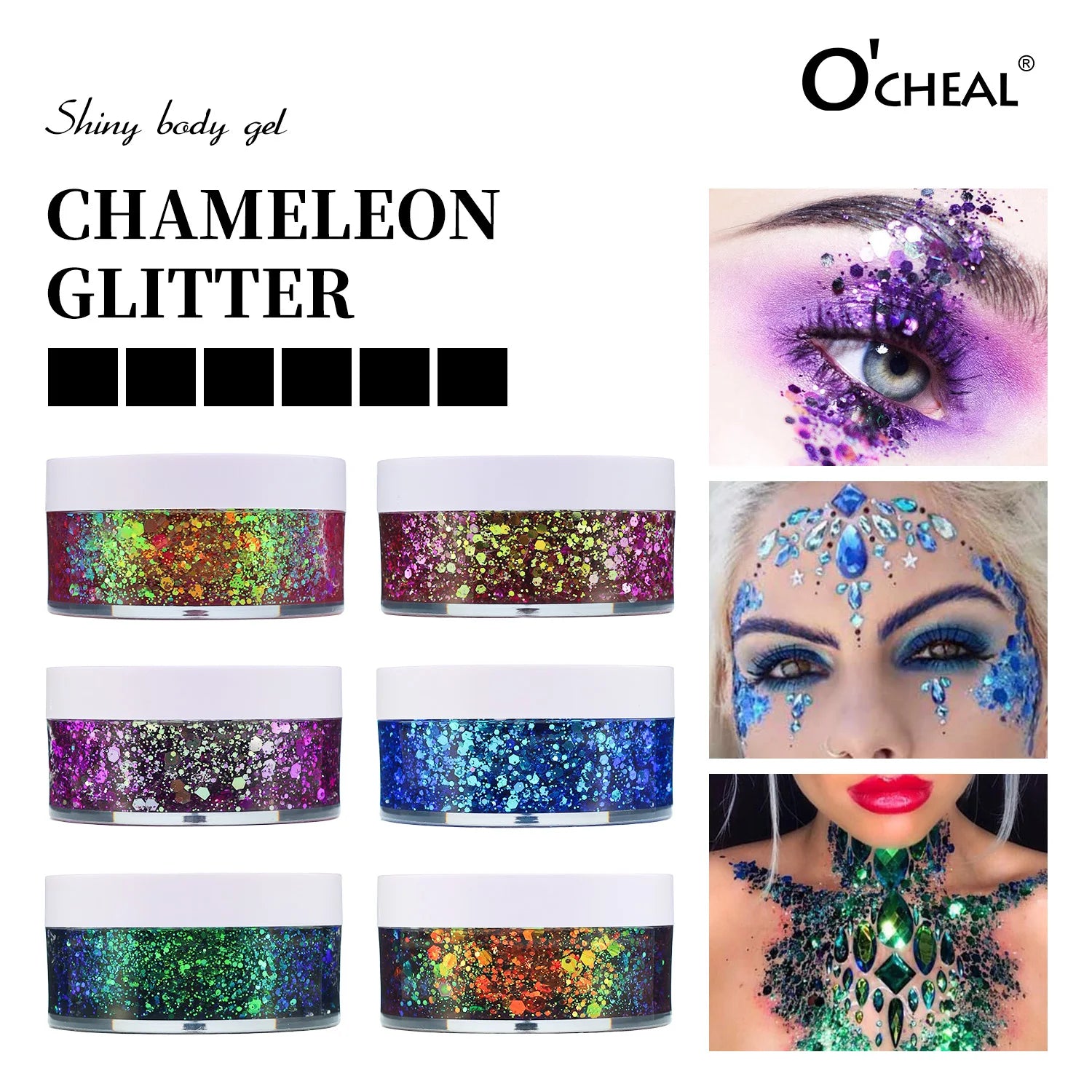 Chameleon Glitter Powder Long-lasting Waterproof Shiny Suitable Hair Qme