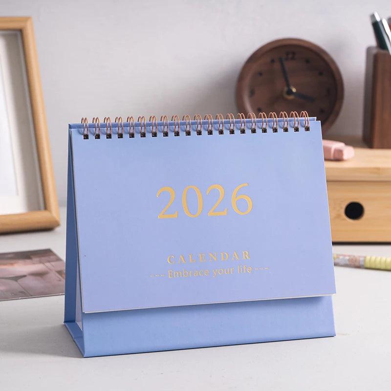 2026 Mini Desk Calendar Simple Creative Desktop Ornaments Calendar Plan Punch Card Calendar Notepad Calendar Anniversary Gift Qme Light Purple