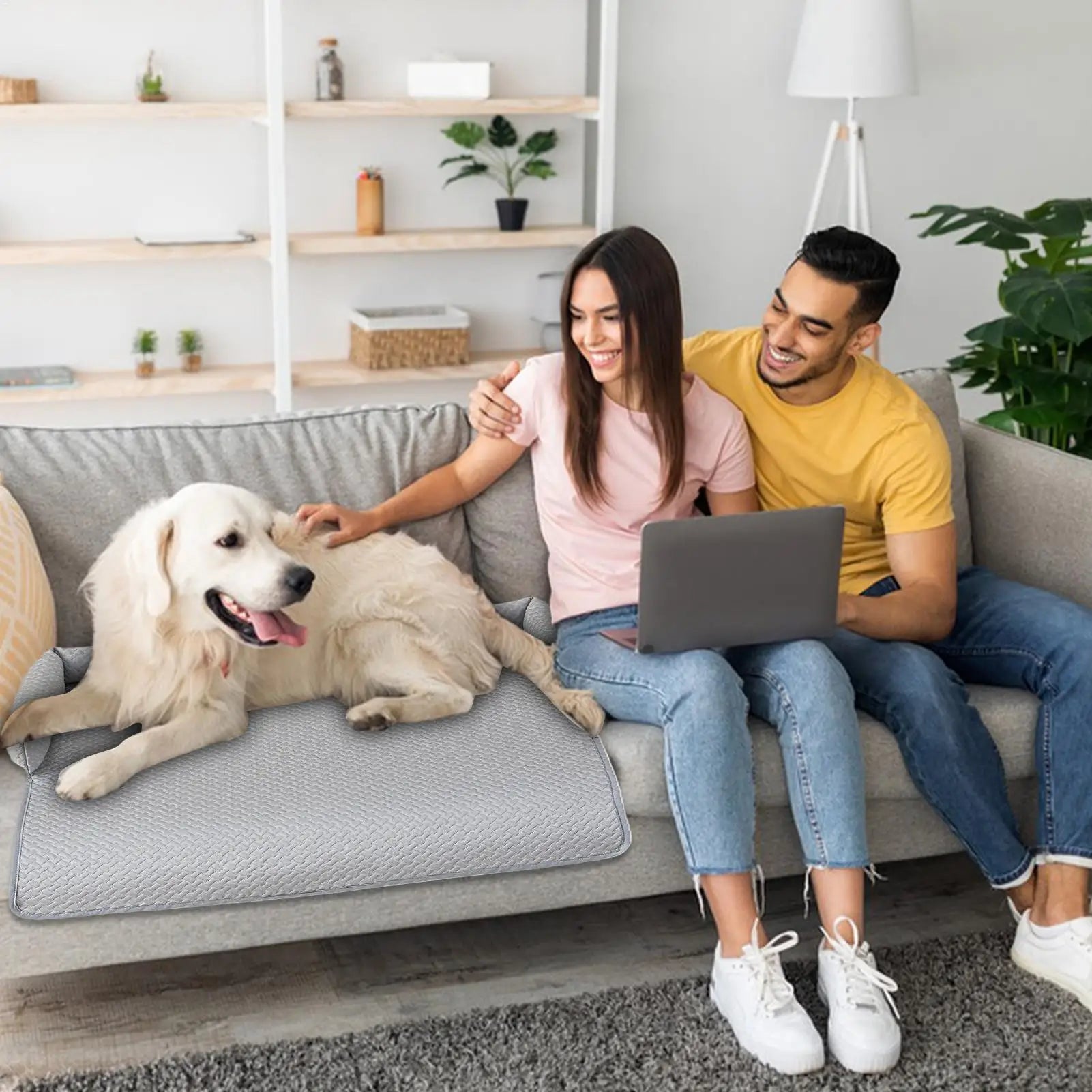 Pet Sofa Cover 75x75cm Non-Slip Washable Cooling Scratch Proof Dog Couch Covers Sofa Protector for Small Medium Large Breed Qme