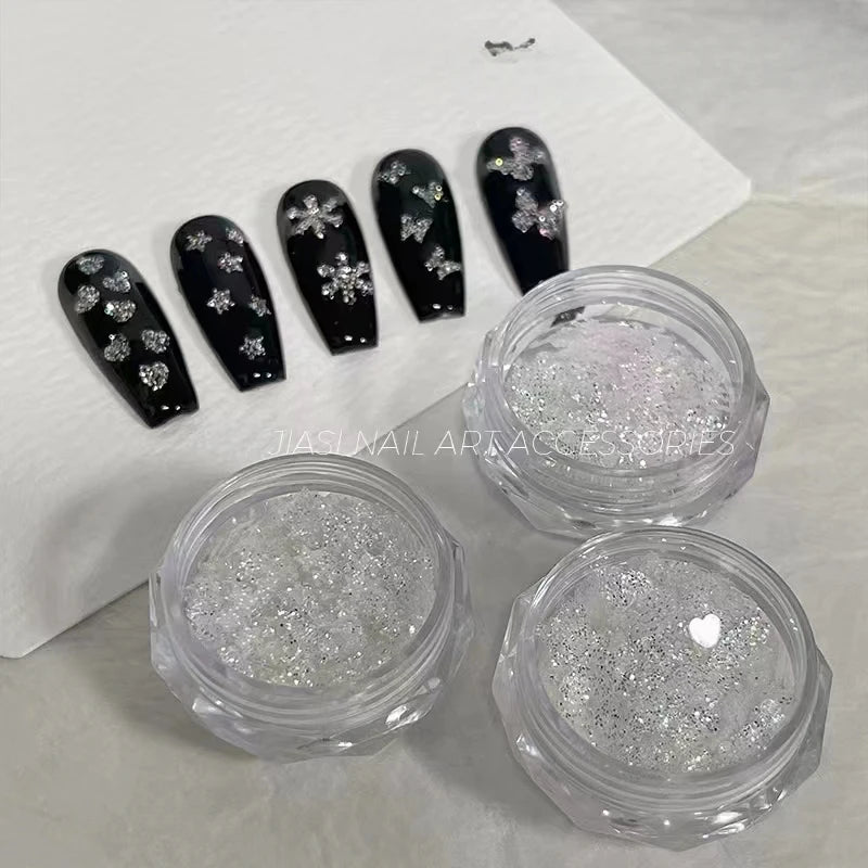 Stars Butterfly Heart Shape Shiny Nail Art Patches Sequins Qme 02