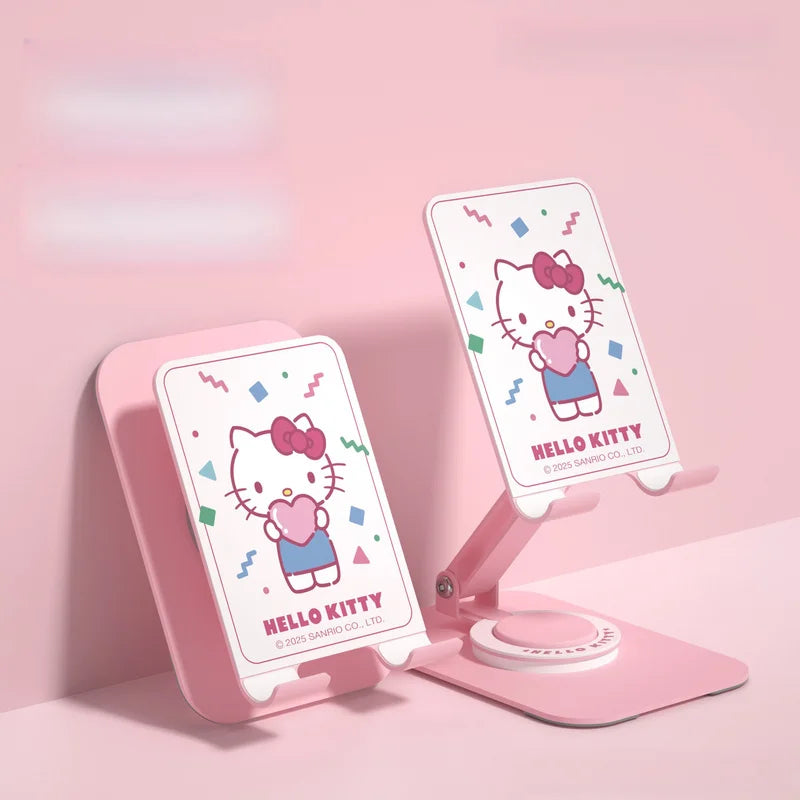 Hello Kitty Kuromi Metal Telescopic Phone Stand Desktop Hands-Free Stand Rotating Multifunctional Phone and Tablet Stand Qme