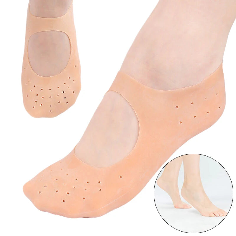 1Pairs S L Silicone Moisturizing Spa Socks Gel-infused Foot Care Qme