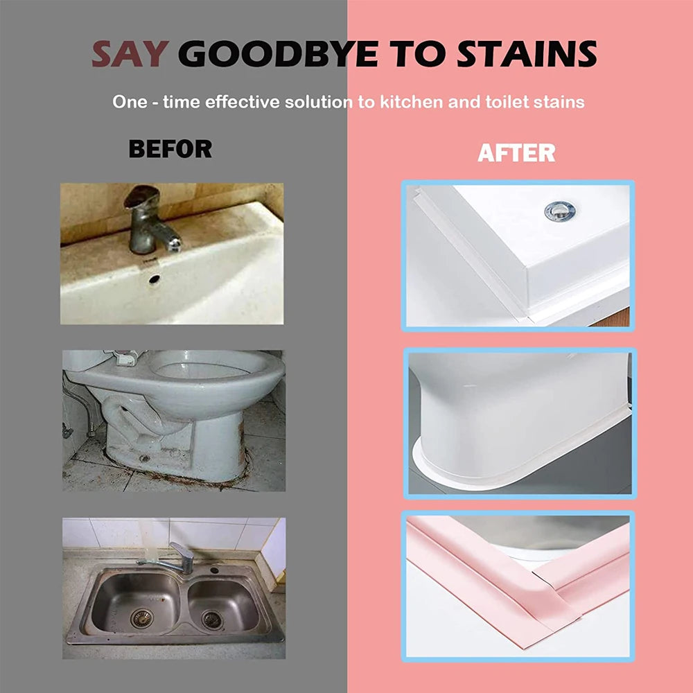 3.2M Bath Caulk Tape Self Adhesive Waterproof Toilet Sealing Strip Tape PVC Oil-Proof Kitchen Sink Edge Corner Wall Sticker Qme