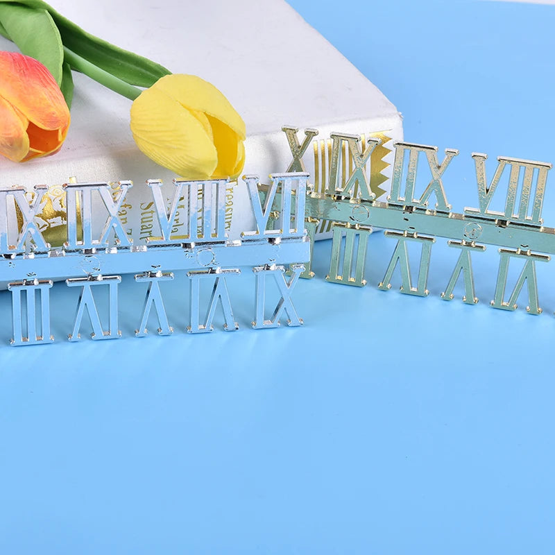 Art Craft Dial Sticking Gold Stick Clock Numbers Roman Numerals Qme