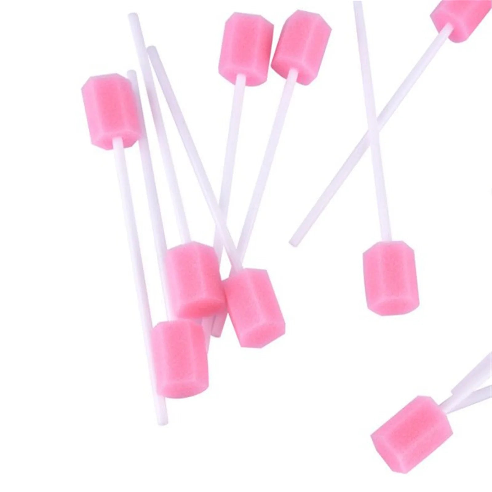 Pack Of 100 Disposable Oral Care Sticks Tooth Cleaning Mouth Swabs With Stick Sponge Head Multiuse Pet Cleaning Tool Qme